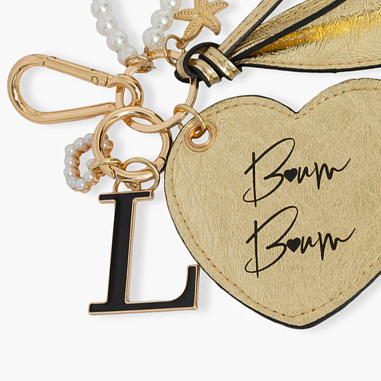 Porte-clés doré cœur et lettre "L" Soodies - Image 3