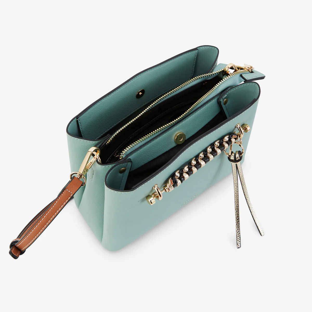 Sac porté épaule M vert aqua P-Kitami - Image 4